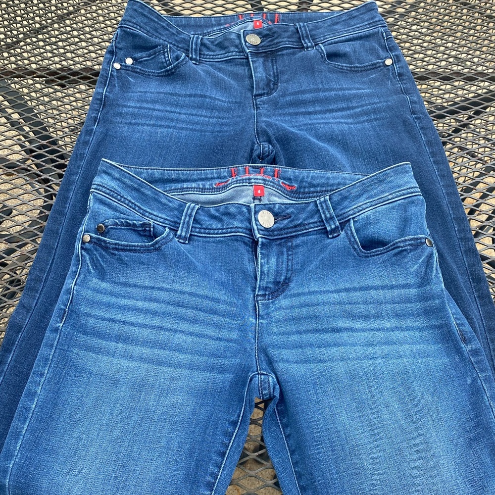 2 Pairs ELLE Low Rise - Stretch - Skinny Jeans Size 4